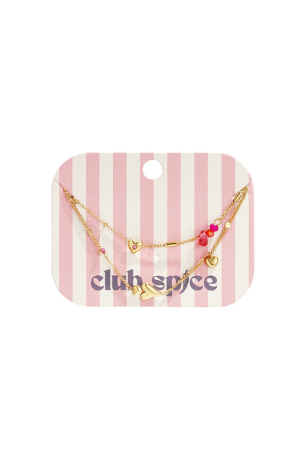 Bracelet with hearts flowers and beads