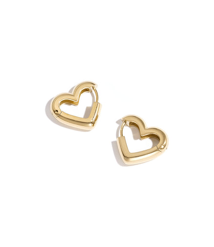 Elegant Heart Hoop Earrings for Everyday Wear