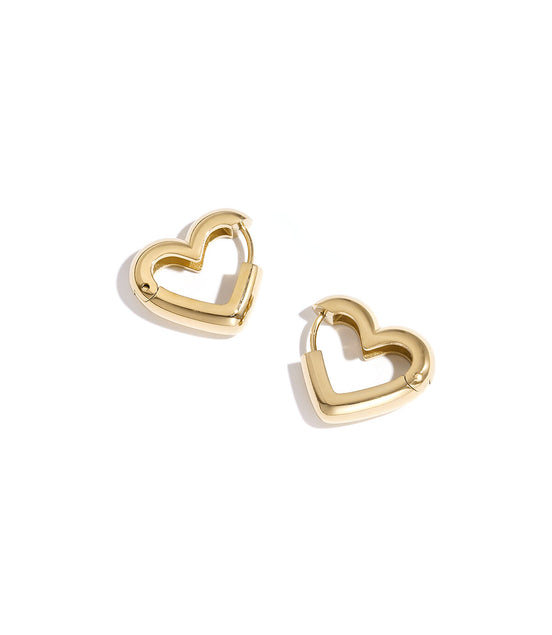 Elegant Heart Hoop Earrings for Everyday Wear