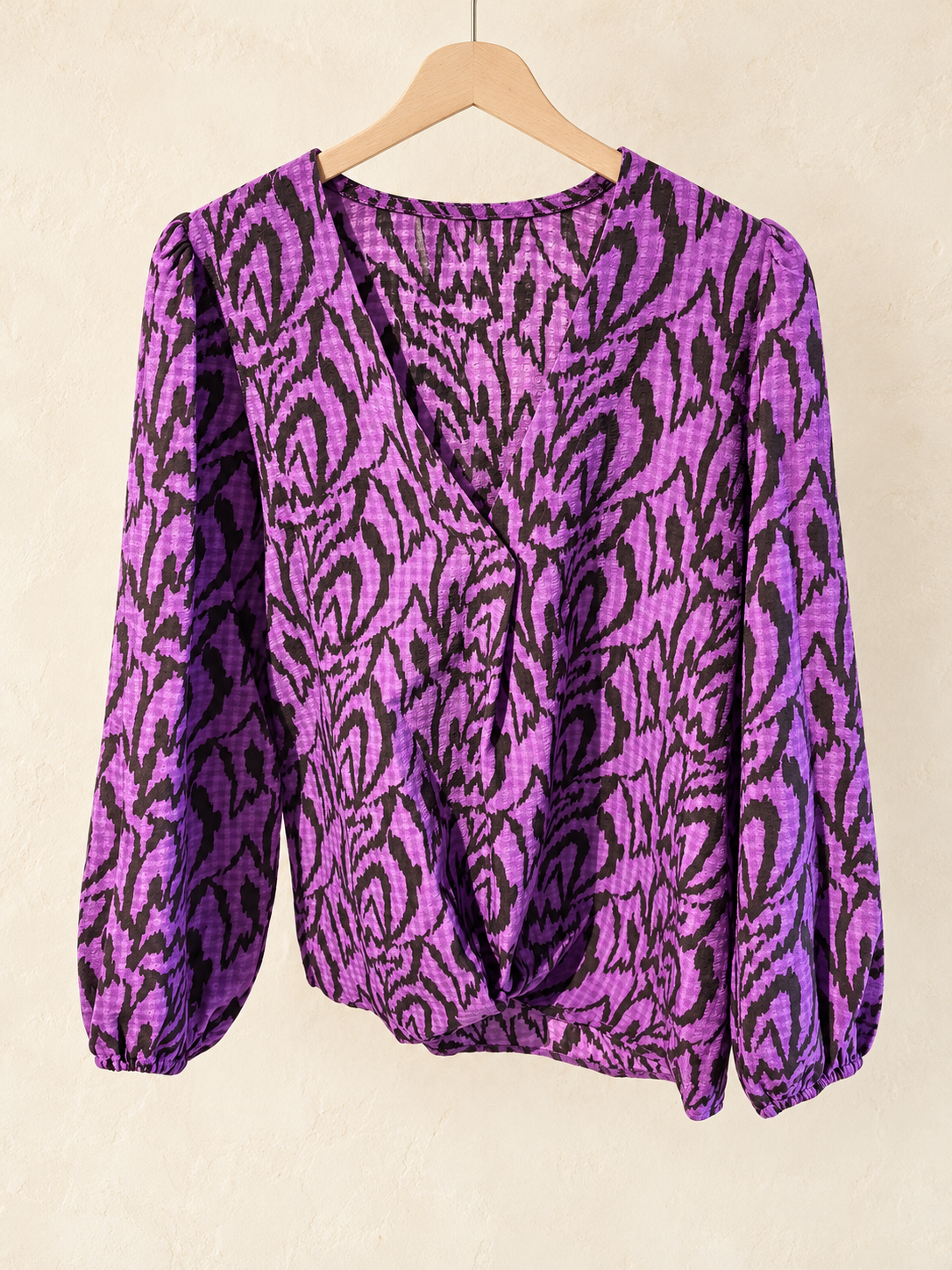 Ambika paarse top met animalprint – maat S/M