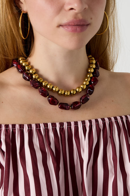 Ketting met organische kralen