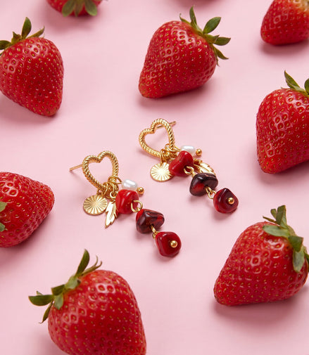 Romantic Heart-Shaped Beaded Earrings for Spring/Summer