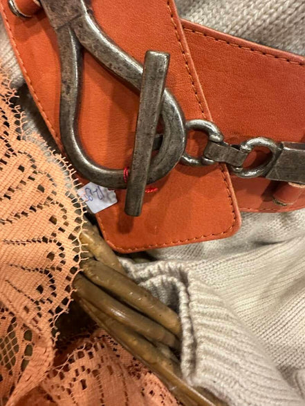 Leren brede riem — 95