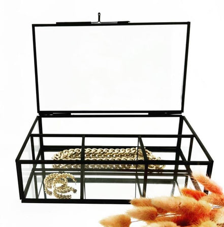 Glazen sieraden kist