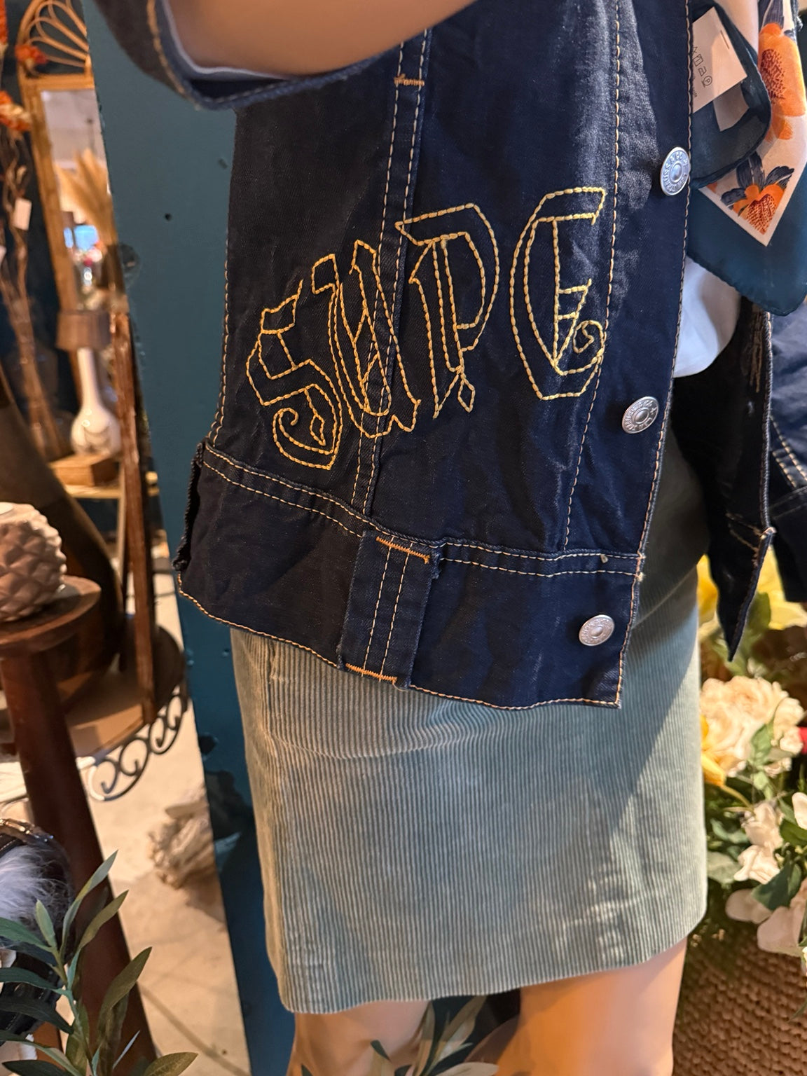 Levi’s jeansjack met borduursels maat L