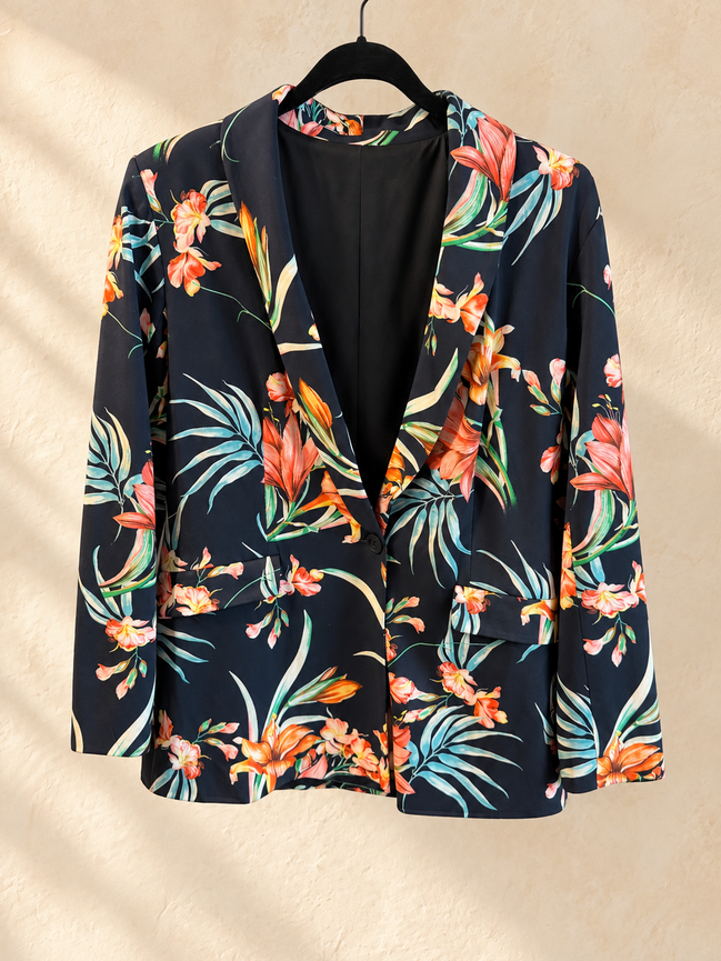 K Design blazer met bloemenprint
