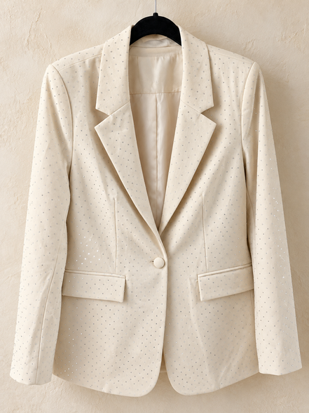 Kaffe crèmekleurige blazer maat 38 – boetiekfoto