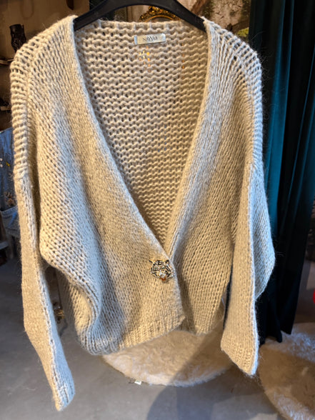 Nayyar beige gebreid vest