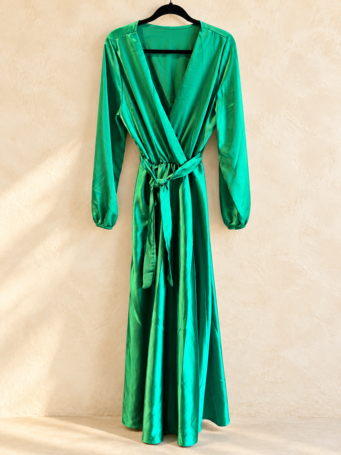 New Collection groene overslagjurk