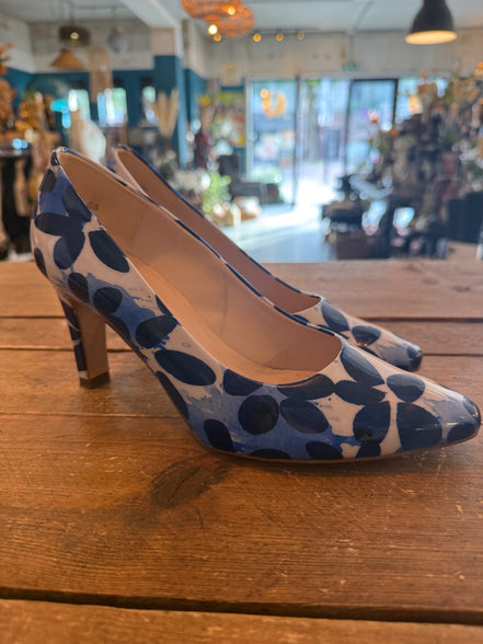 Peter Kaiser blauw-witte pumps met bloemenprint – maat 4,5 / 37,5
