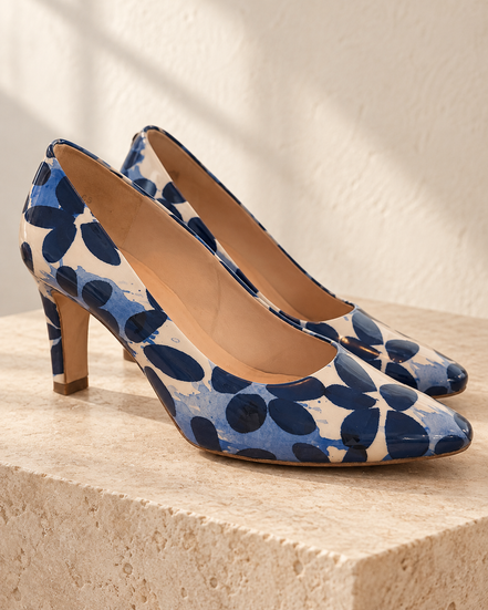Peter Kaiser blauw-witte pumps met bloemenprint – maat 4,5 / 37,5