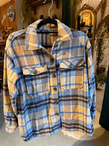 Pieces geruit overshirt voorkant