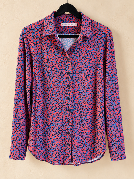 Studio Anneloes blouse blauw-roze panterprint maat M boetiekfoto