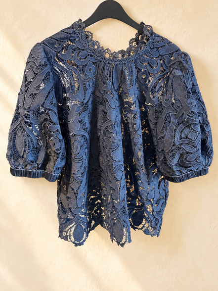 Summum blauwe kanten top