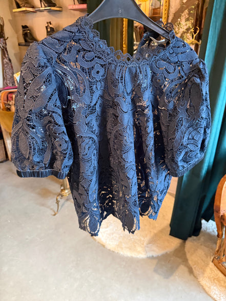 Summum blauwe kanten top